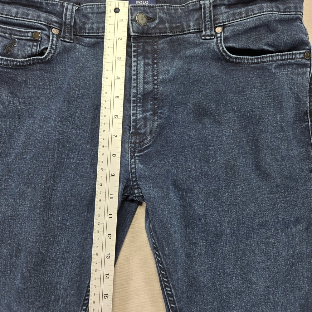 Polo Jeans Simon Slim Straight Dark Wash Denim Pants Blue Mens Size 34 Stretch - Picture 12 of 12